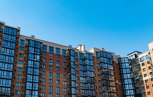 istock Modern apartment buildings on a sunny day with a blue sky 1484136178
