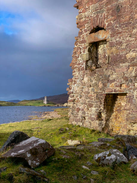 casa calda perto do castelo de ardvreck - loch assynt - escócia - 32557 - fotografias e filmes do acervo