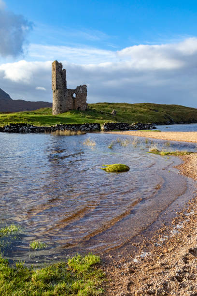 Ardvreck Castle - a ruined castle dating from the 16th century which stands on a rocky promontory in Loch Assynt in Sutherland, Scotland.