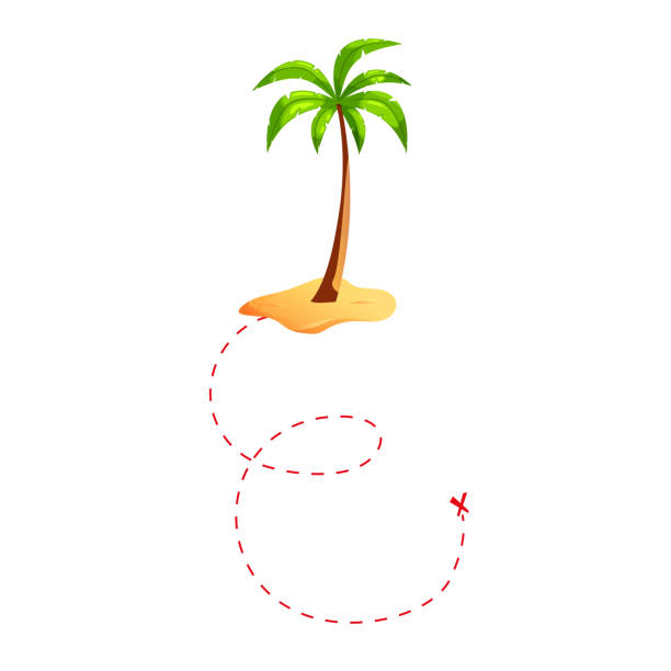 Pirate palm on the beach with map for treasure. Isolated on white background. Vector. Pirate palm on the beach with map for treasure. Isolated on white background. Vector. Find treasure treasure island map stock illustrations