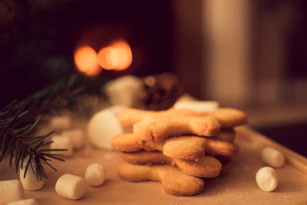 Christmas sugar gingerbread cookies, homemade. Comfort at home during holidays