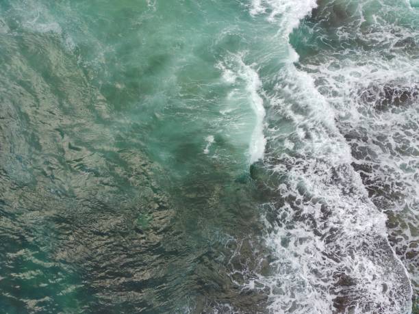 istock blue and green waves crashing against the reef making a beautiful natural pattern. 1484142067