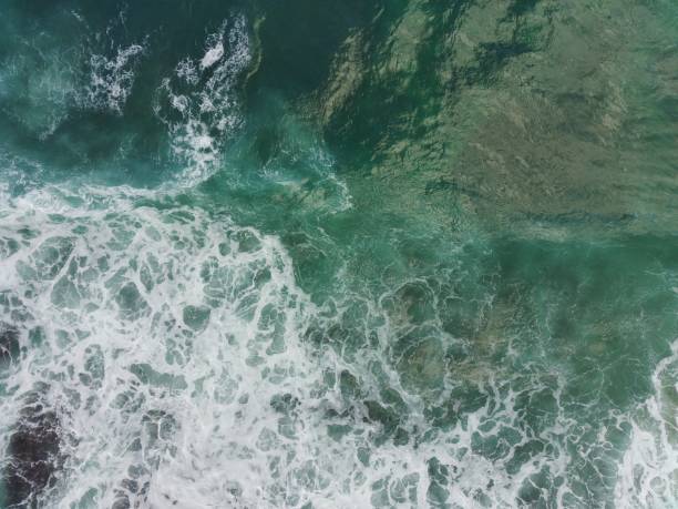 istock blue and green waves crashing against the reef making a beautiful natural pattern. 1484142181
