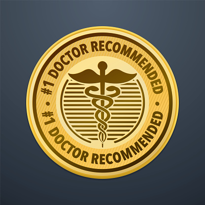 Number 1 Doctor Recommended golden badge on a dark background