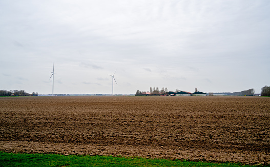 Farmland in early spring in the Netherlands