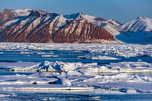 Davy Sound on the coast of northeast Greenland.