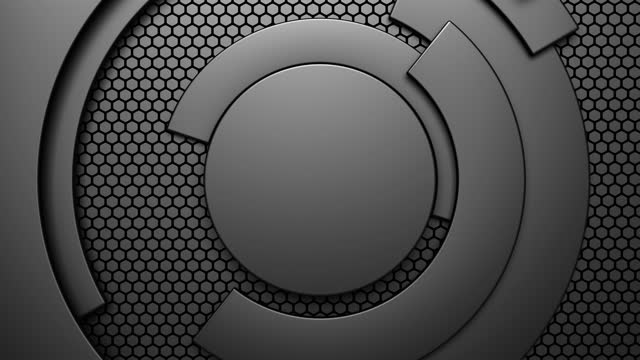 Seamless loop. Abstract black circle motion background.