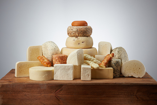 Various Types Of Cheese On Table
