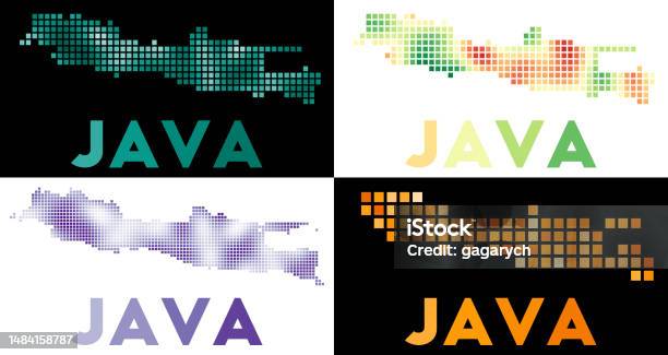 Java Map Line Art Java Map Collection Of Map Of Java In Dotted Style Borders Of The ...
