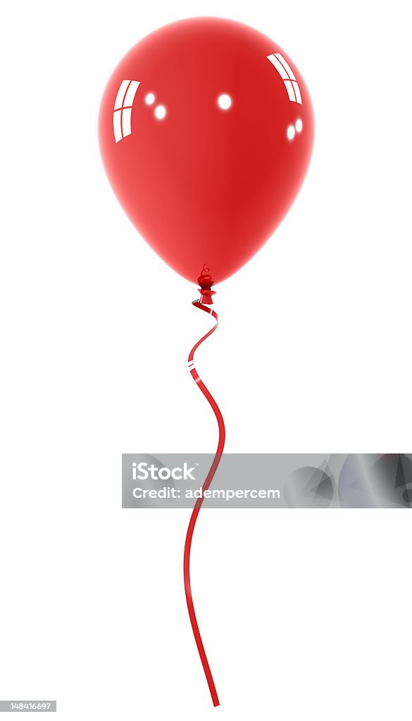 Red Stringed Balloon Isolated Red Balloon With Red String On White Background Stock Photo ...
