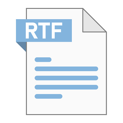 Modern flat design of RTF file icon for web. Simple style