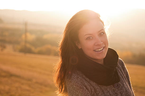 istock Happy girl at sunset 148417687
