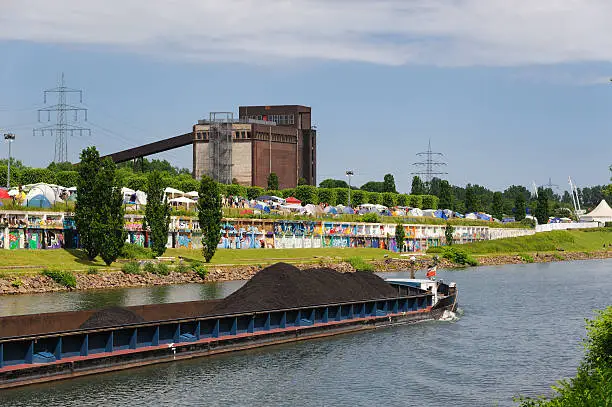 Inland waterway traffic on the so called "Rhein-Herne-Kanal" in Gelsenkirchen/Germany.