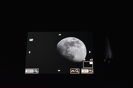 The Moon in the Camera LCD screen.