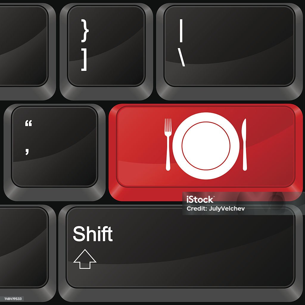 Computer Food Keyboard Computer Button Food Stock Illustration - Download Image Now - Black ...