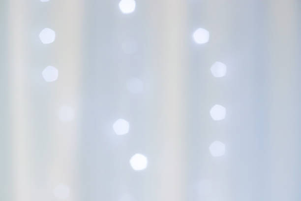 istock Blurred white holiday lights behind the chiffon fabric as a delicate romantic background 1484195621