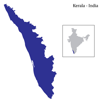 Vector illustration of Kerala Map isolated on white