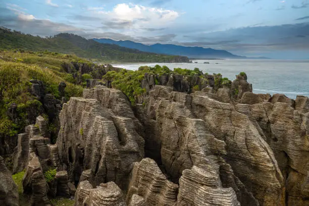 Photo of Pancake Rocks and Blowholes coastal walking trail, Paparoa National Park, Punakaiki, West Coast of the South Island, New Zealand