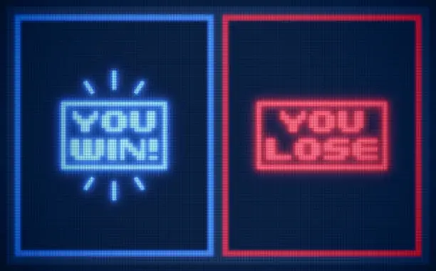 Vector illustration of You Win You Lose Retro Video Game Screen