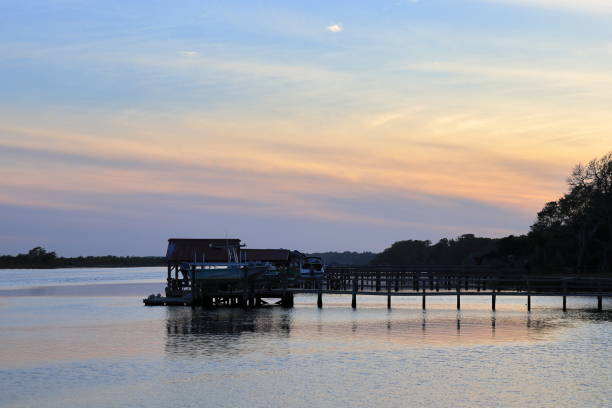 istock Boat docks along the waterway 1484205630