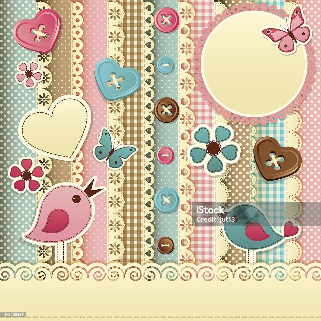 Scrapbook elements Vector illustration - vintage scrapbook background, EPS 10, RGB. Scrapbook stock vector