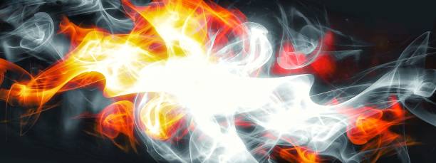 istock Abstract background with swirling fire flames and smoke 1484212104