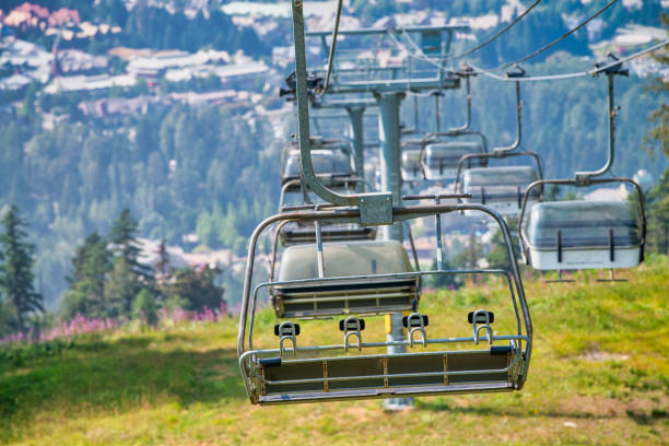 Chairlift in a beautiful summer mountain scenario