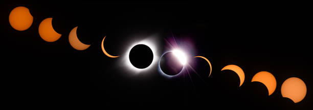 istock USA, Wyoming. Digital composite image of phases of total solar eclipse, 21 August 2017. 1484218344