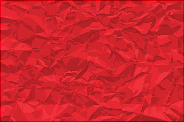 Red crumpled paper vector art illustration