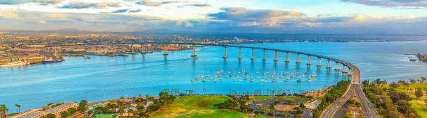 Coronado Bay Bridge Aerial stock photo