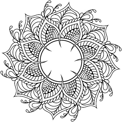 Tattoo, print, design element, for coloring book pages