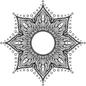 istock Mandala frame. Contour ornamental design 1484225085