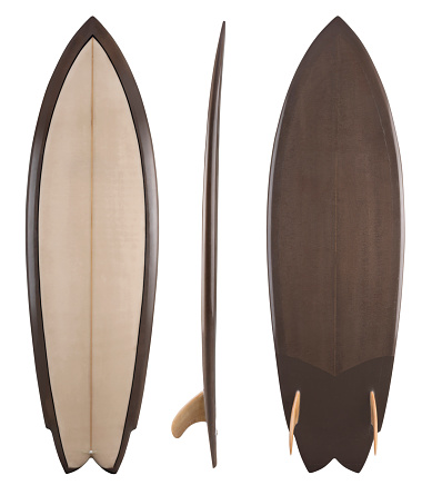 Surfboard isolated on white made by Ian Thompson Surf Shaper