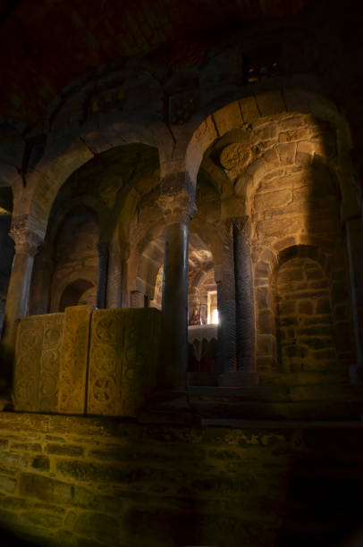 istock The altar with its columns and light that enters through its small window, in Santa Cristina de Lena, Asturias. 1484227905