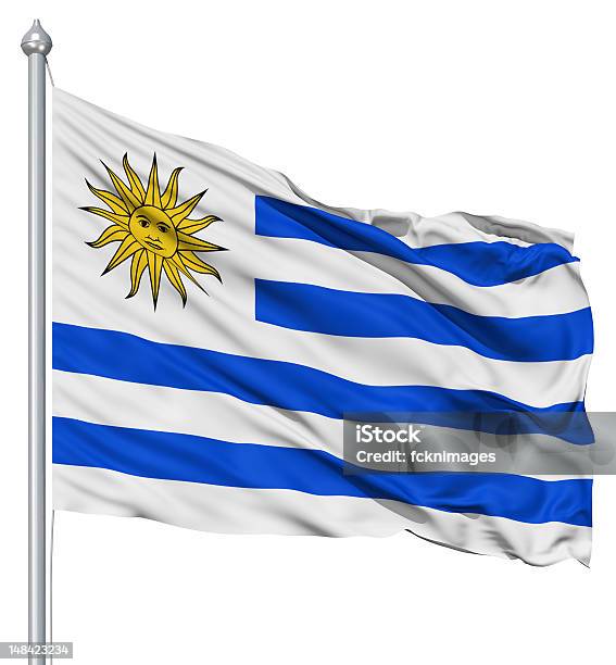 Winken Flagge Der Uruguay Stockfoto und mehr Bilder von Fahnenstange - Fahnenstange, Flagge, Fotografie