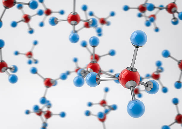 metano molecole - hydrogen molecule white molecular structure foto e immagini stock