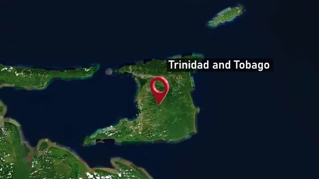 Trinidad and Tobago Country Map Zoom from Space to Earth