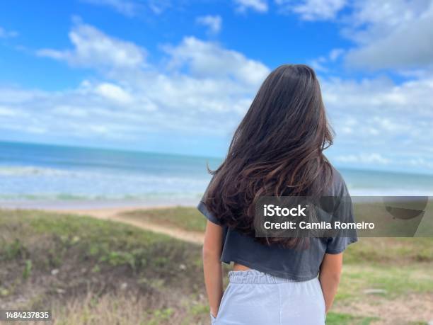 Long Hair Girl Stock Photo - Download Image Now - 12-13 Years, Beach, Beauty
