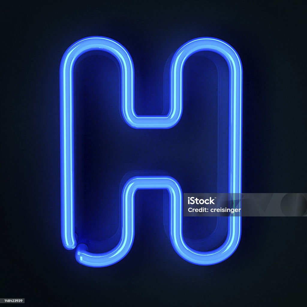 Sinal de néon Letra H - Royalty-free Alfabeto Foto de stock