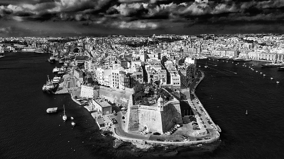 Aerial view of Senglea in Malta Island.