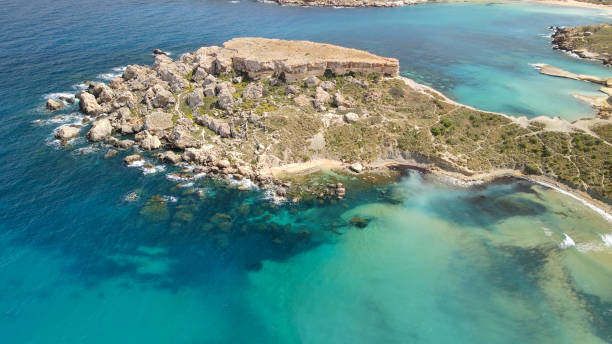 istock Aerial view of Paradise Bay from drone, Malta 1484240326