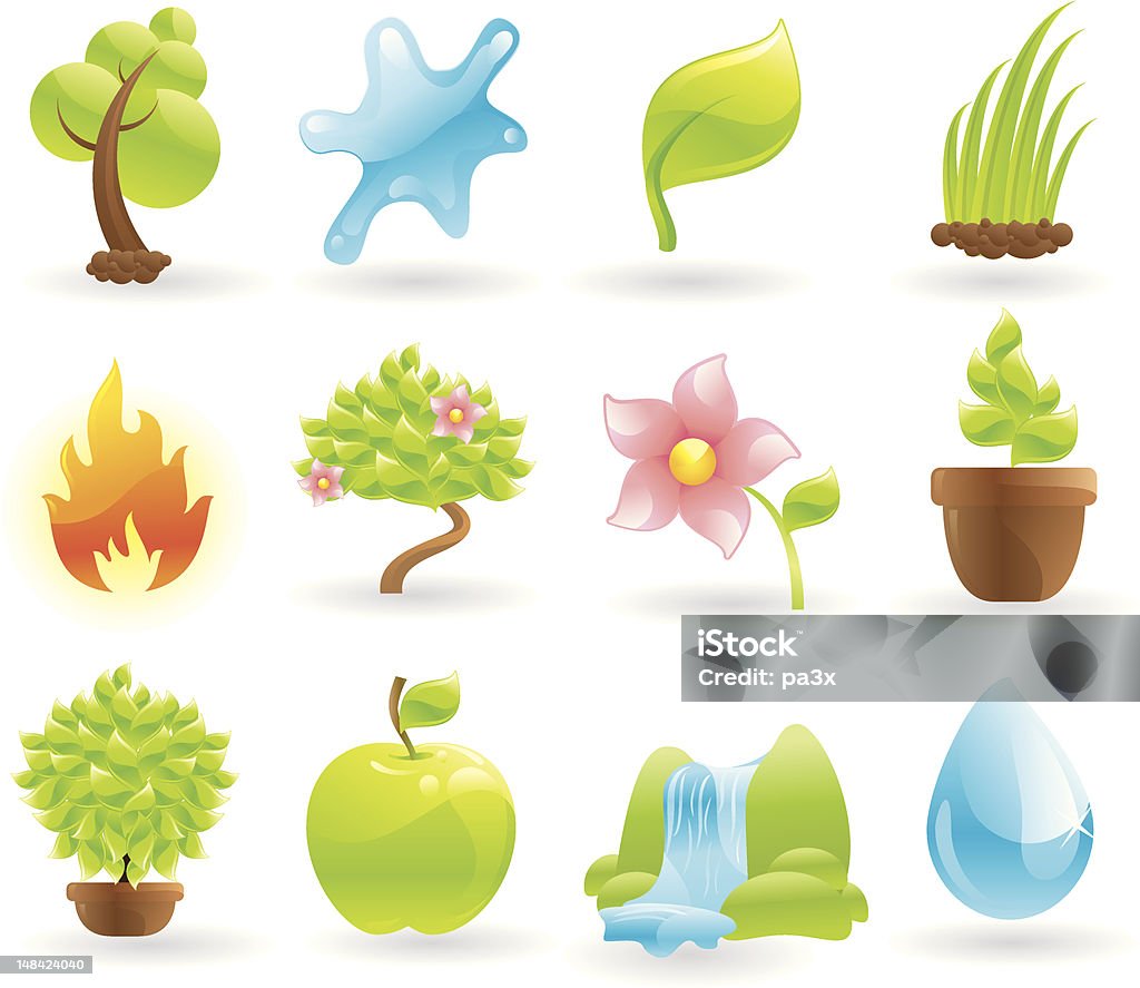 Icônes de la nature - clipart vectoriel de Arbre libre de droits