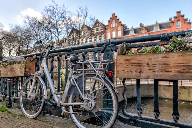 istock Iconic bicycles and urban scenery in Amsterdam 1484240481