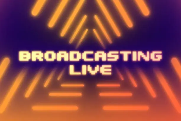 Vector illustration of Broadcasting Live Retro Background