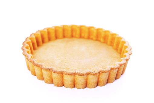 Baked Pie Crust on a White Background