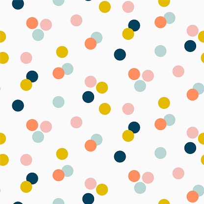 Colorful abstract confetti dots seamless pattern background