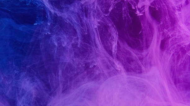 istock Neon smoke mist texture purple blue vapor cloud 1484245310