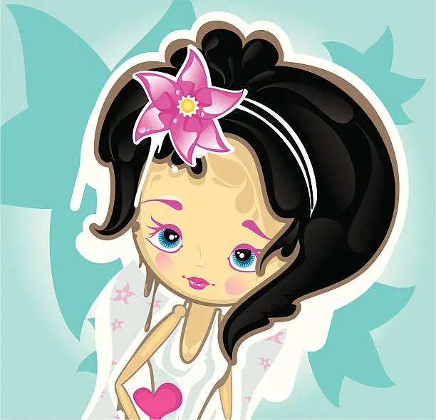 Vector illustration of sweet princess girl