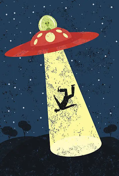 Vector illustration of Alien abduction