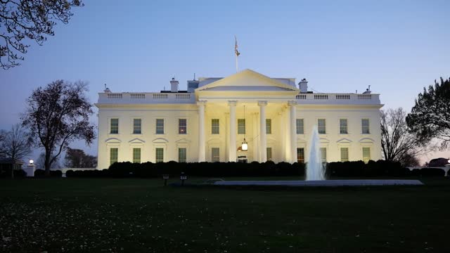 White House at sunset